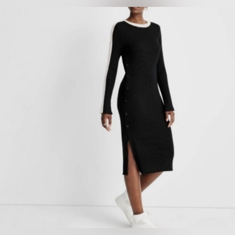 Kahlana Barfield Brown | Future Collective Ribbed Side Button Sweater Dress